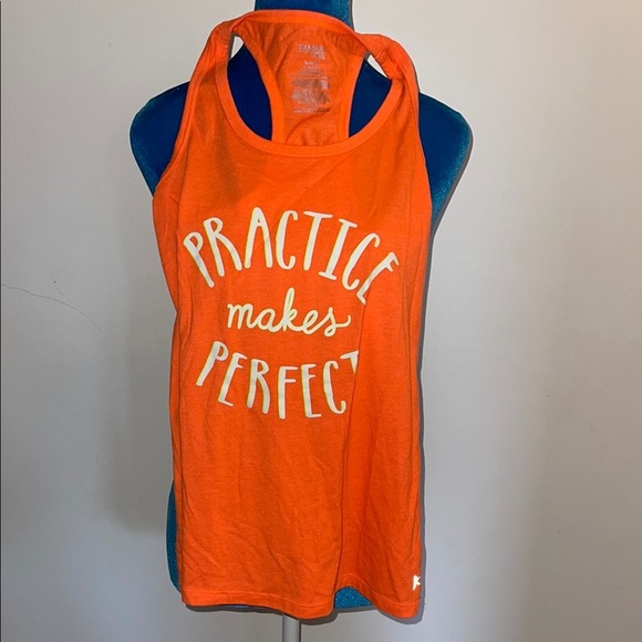 Orange Tank Top with Motivational Print danskin - Picture 1 of 3